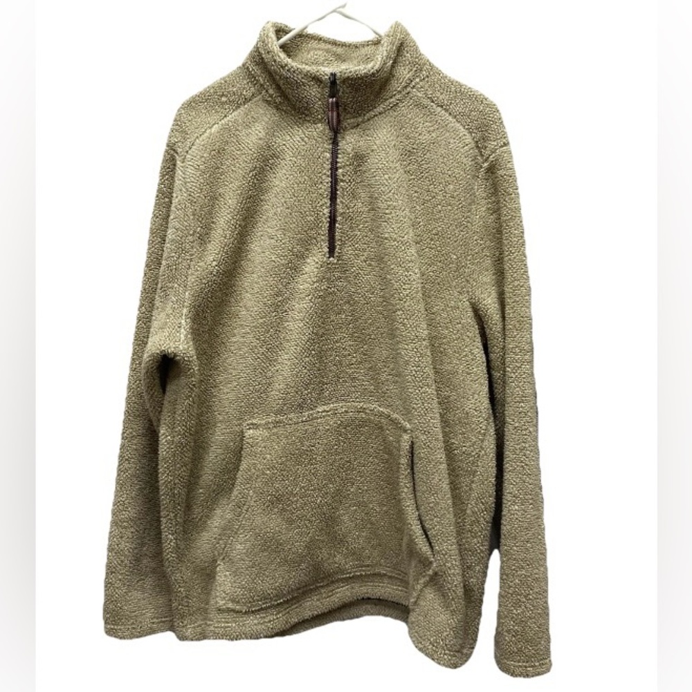 Telluride clothing mens large fleece jacket tan gorpcore teddy bear 1/4 zip - Picture 9 of 9